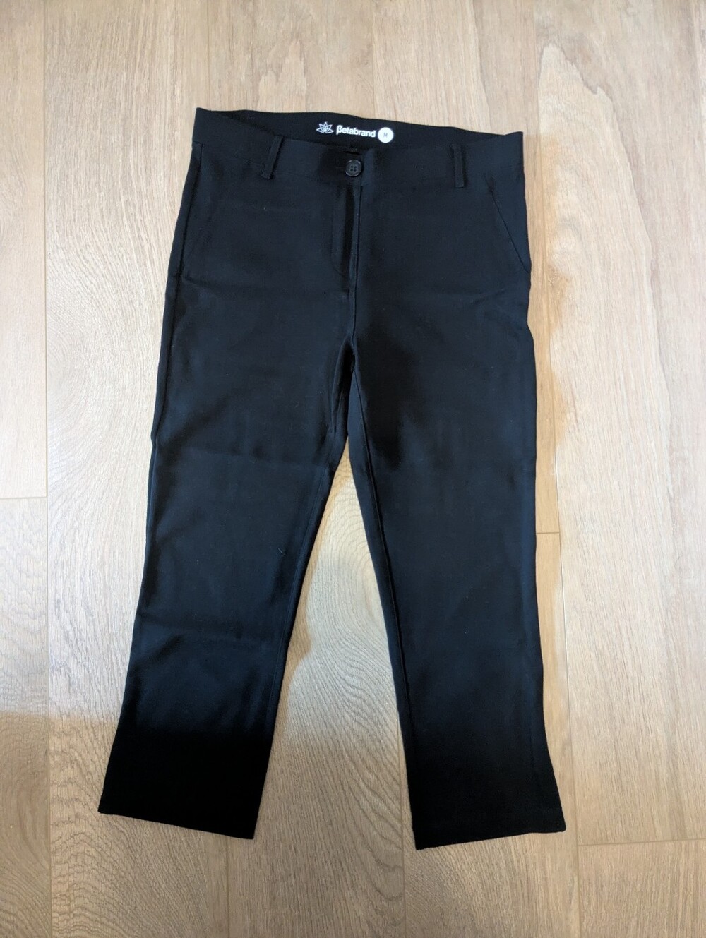 Betabrand Yoga Dress Pants Skinny Crop Black Medium